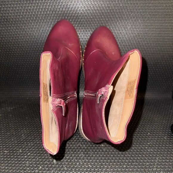 FitFlop Mari Safferano Ankle Zip-Up Burgundy Studded Booties Women’s Size 10 - Picture 6 of 8